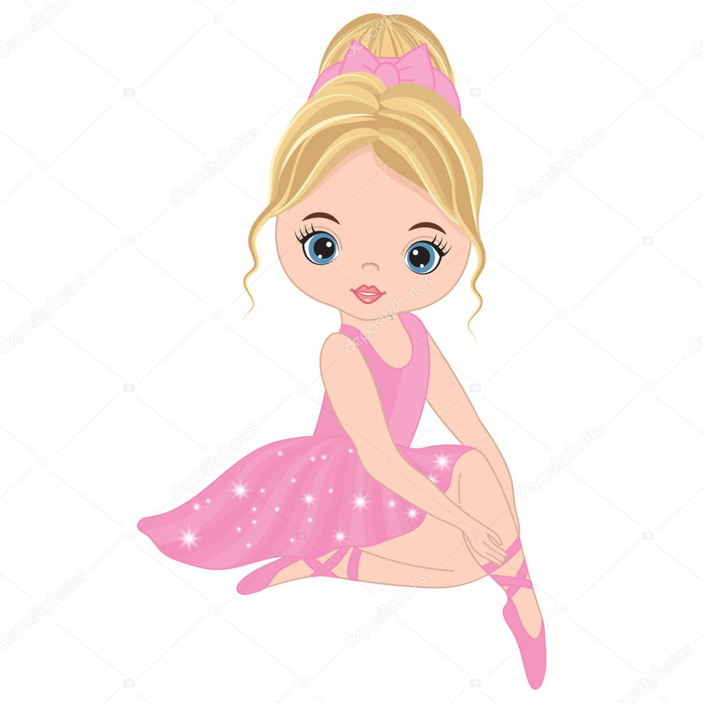 Vector Cute Little Ballerina