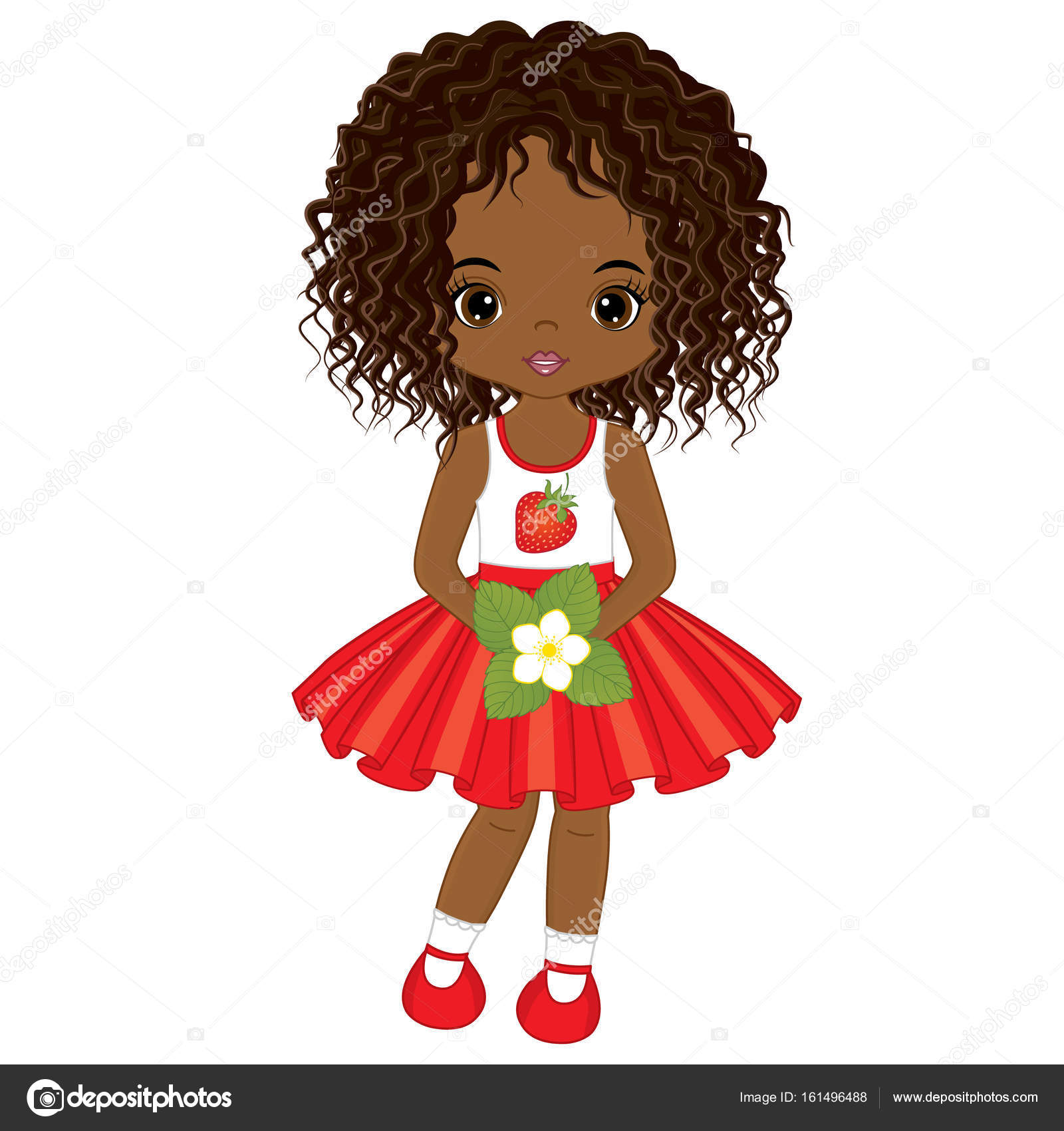 Little Black Flower Girl Hairstyles Vector Cute Little African