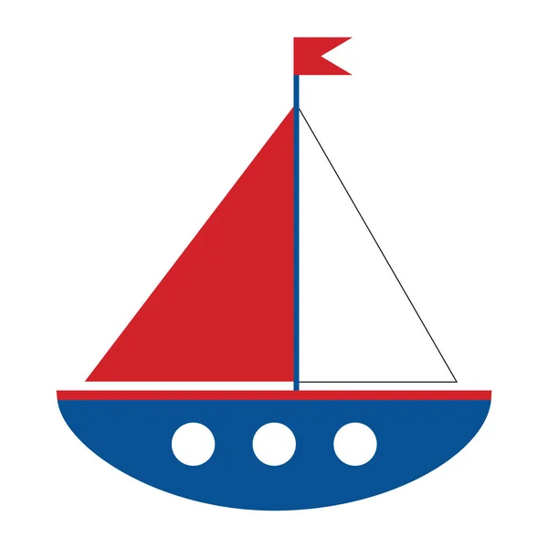Vektor Cartoon Schiff auf weißem Hintergrund — Stockvektor