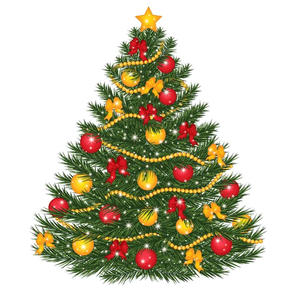 Vektor díszített karácsonyfa — Stock Vector