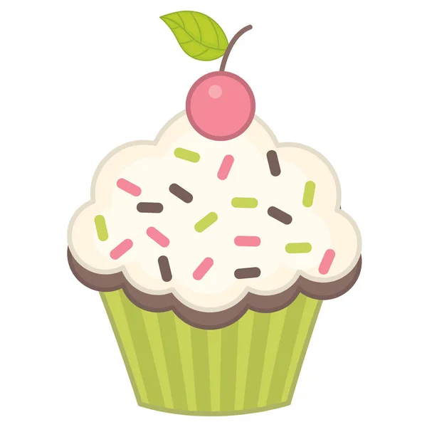 Cupcake vecteur à la cerise — Image vectorielle