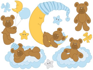 Bebek ayılar ile vektör Set