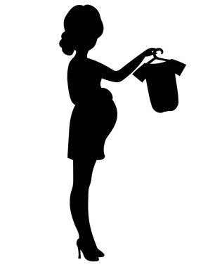 hamile kadın silüeti vektör 