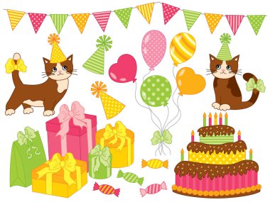 vektör doğum günü partisi ayarla