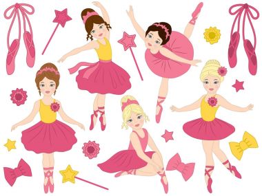 Vektör Set güzel balerinler dans