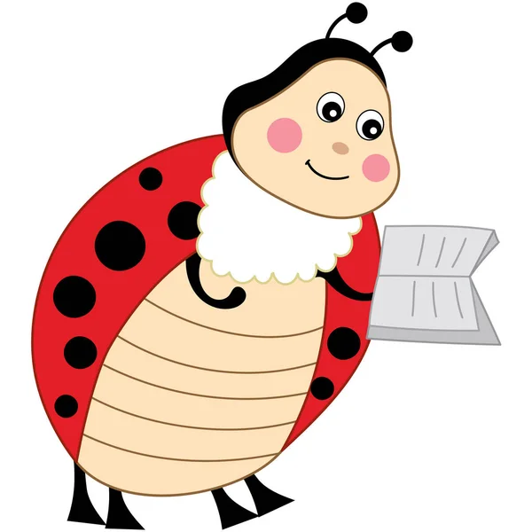 Vector Cute Cartoon Ladybug — Stock Vector