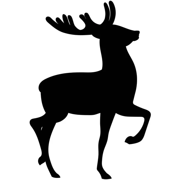 Vector Silhouette of Deer — Stock Vector