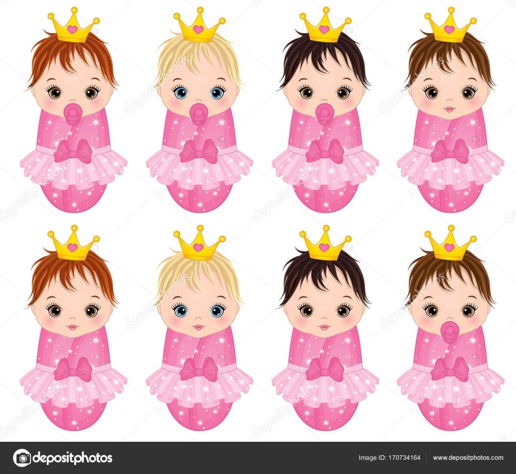 王女に扮したベクトルかわいい赤ちゃん女の子 ストックベクター C Marlenes9