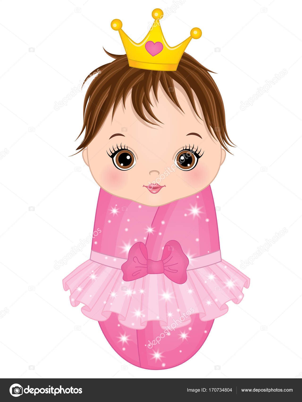 Vector Cute Baby Girl Dressed as Princess Stock Vector Image by ©marlenes9  #170734804