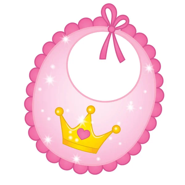 Vector Bib for Princess Baby Girl — Stock Vector