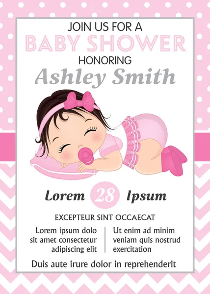 Szablon karty wektor Baby shower. Wektor Baby Girl — Wektor stockowy