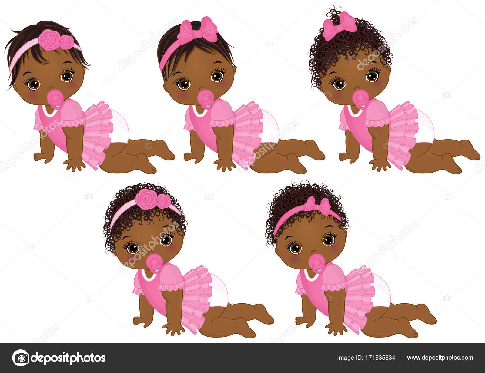Clipart Black Infant Hairstyles Vector Cute African American