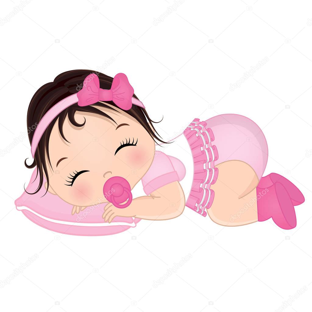 Vector Cute Baby Girl Sleeping — Stock Vector © marlenes9 171835054