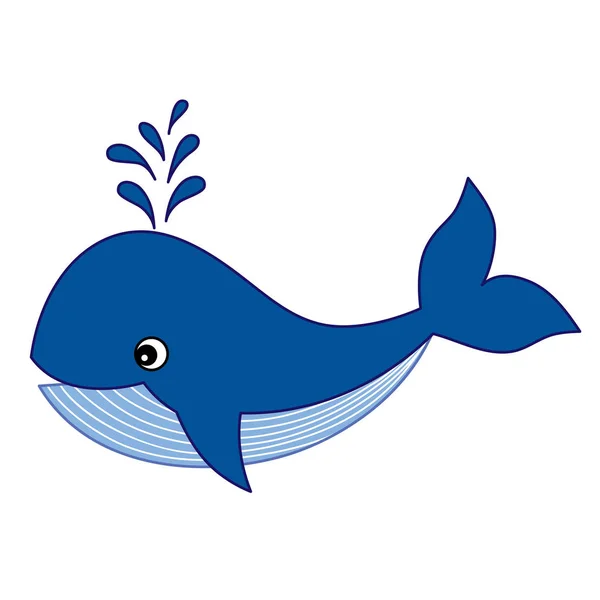 Vector Cute Cartoon Whale — Stock Vector