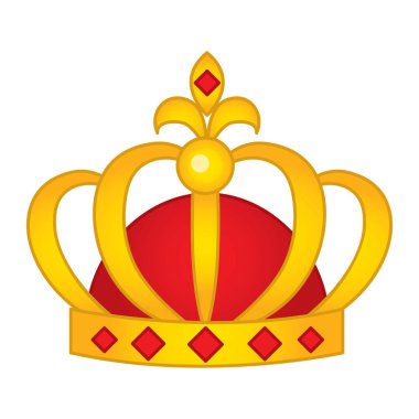 Vektör taç bulunan kırmızı elmas