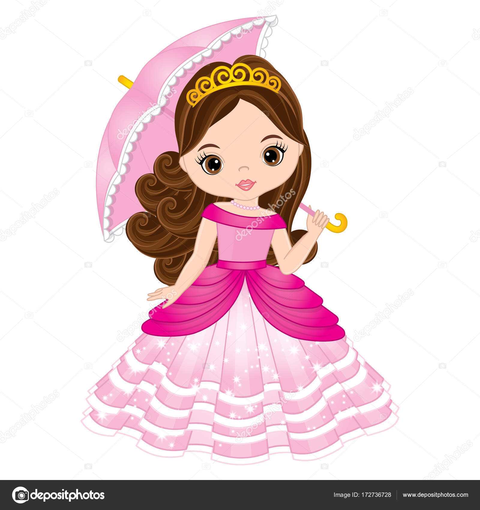 Vector Beautiful Princess In Pink Dress Stock Vector Image By C Marlenes9 172736728