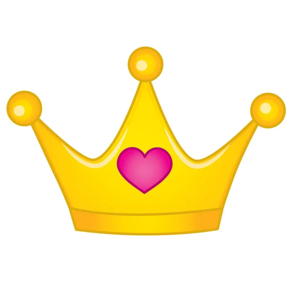 Corona vectorial con emblema del corazón — Vector de stock