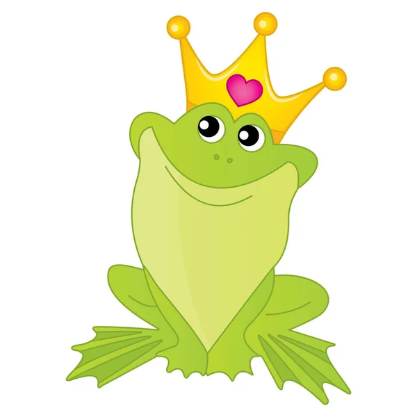 Princesa de rana vectorial con corona dorada — Vector de stock