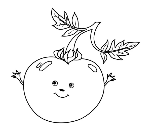 Vektor tecknad tomat med Smiley Face — Stock vektor