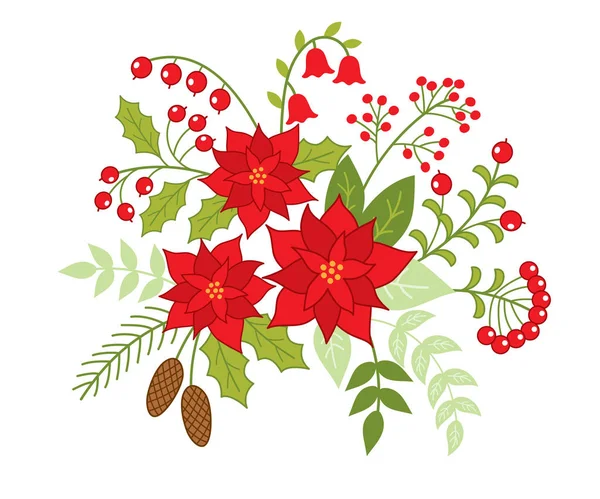 Vector ramo floral de Navidad — Vector de stock