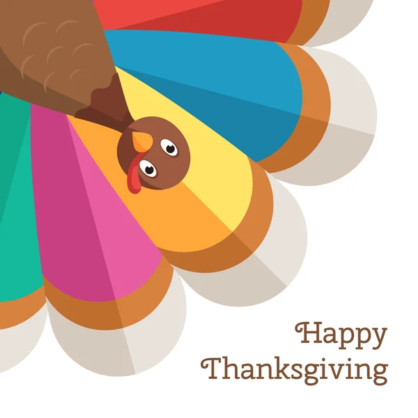 Colorful bird for Thanksgiving — Stock Vector