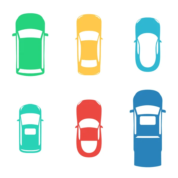 Silhouettes colored cars — Stock Vector