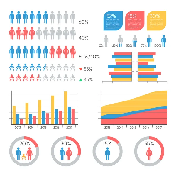 Elementos demográficos infográficos Ilustración De Stock