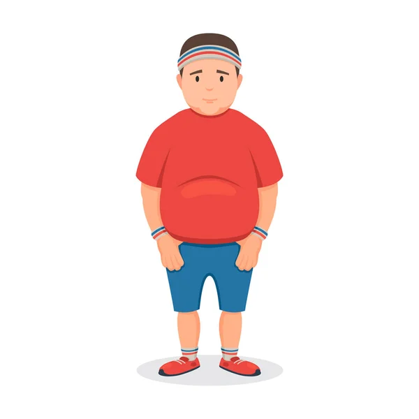 Hombre gordo en uniforme deportivo — Vector de stock