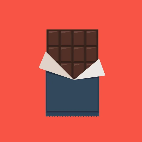 Barra de chocolate, envoltório de polietileno — Vetor de Stock