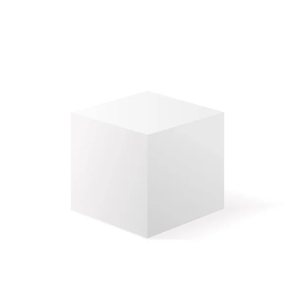 Λευκός κύβος με σκιά — Διανυσματικό Αρχείο