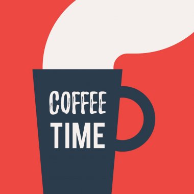 Kahve Saati yazı ile Kupası