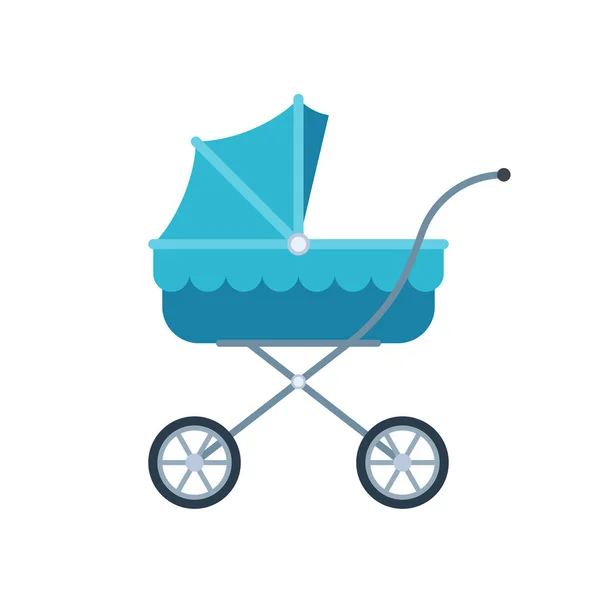 Blue pram for kid — Stock Vector