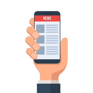 Online haber üstünde hareket eden telefon