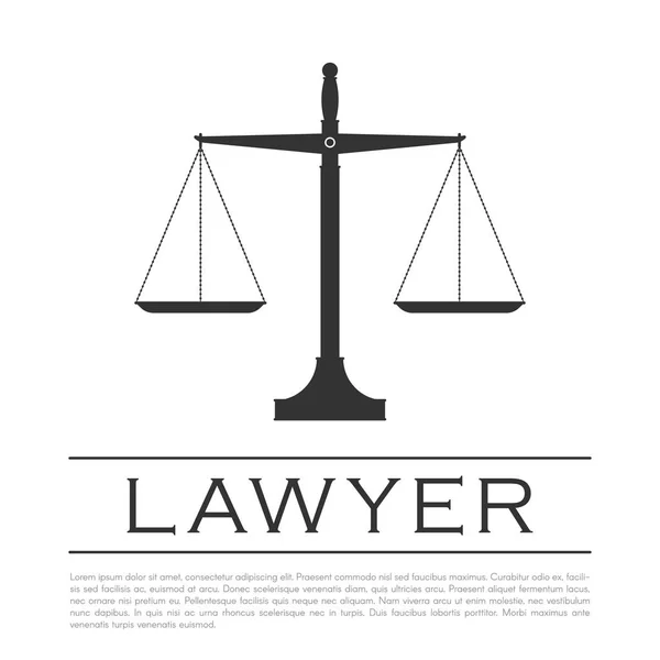 Justice Scales Icon Sign Lawyer Notary Company Vector Illustration Isolated — Stock Vector