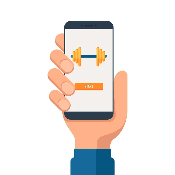 Smartphone avec application de gym — Image vectorielle
