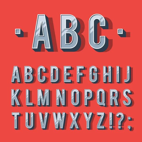 Police Caractères Rétro Typographie Vintage Alphabet Lettres Avec Ombre Modèle Vecteur En Vente