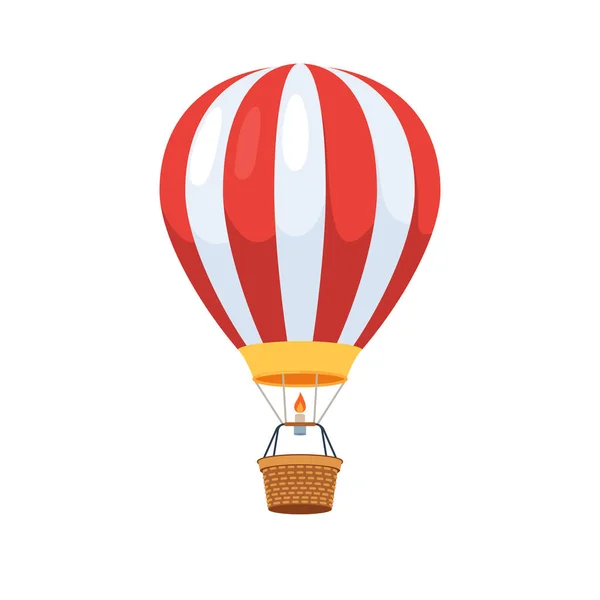 Balão Quente Vermelho Com Listras Brancas Ilustração Vetorial Desenho Animado Vetor De Stock