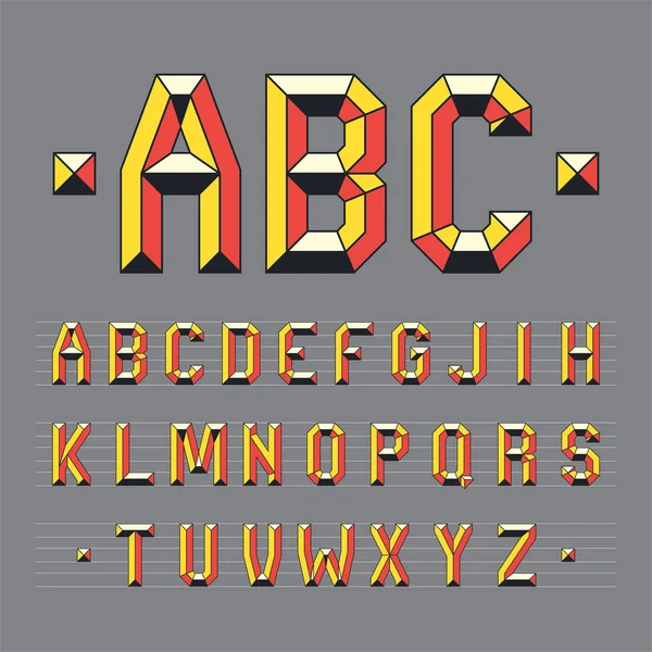 Geometrisches polygonales Alphabet — Stockvektor