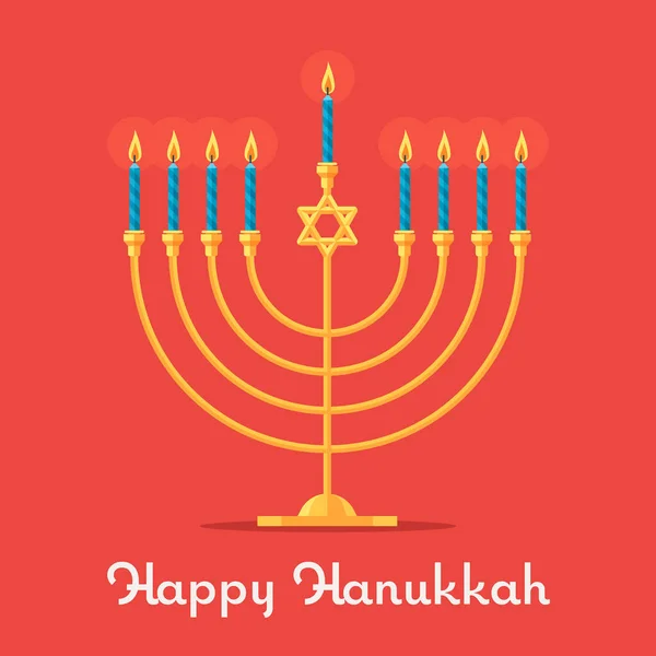 Hanukkah Minorca ebraica con candele — Vettoriale Stock
