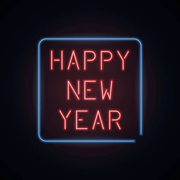 Signe néon Bonne année — Image vectorielle