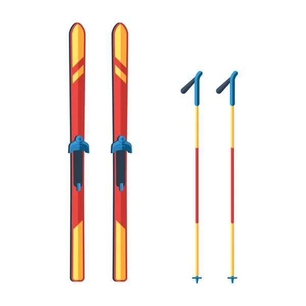 Ski and sticks vector illustration — Stock Vector