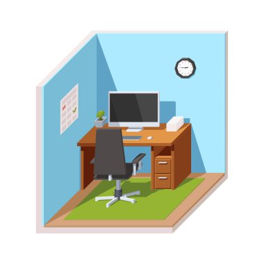 Çalışma alanı ile bir bilgisayar