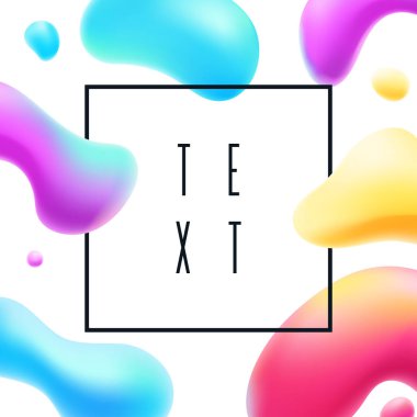 Çerçeve ile renkli sıvı şekiller