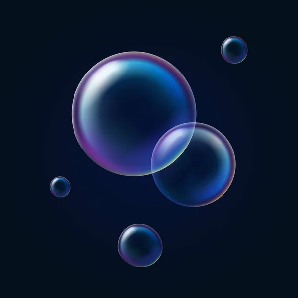 Mýdlová bublina na tmavém pozadí — Stockový vektor