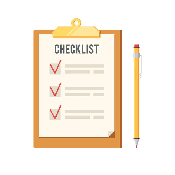 Checklist and pen icon — Stock Vector