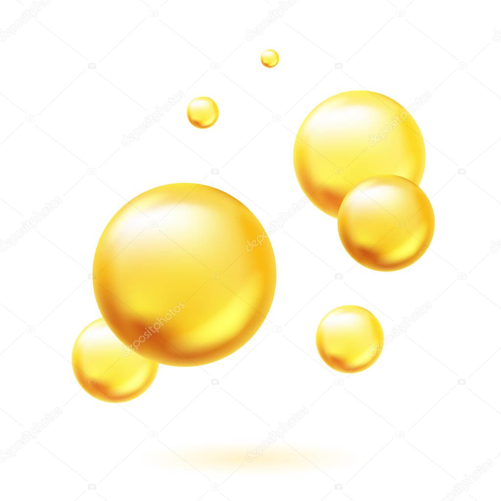 Golden oil bubbles