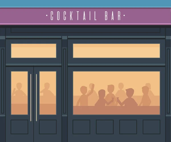 Cocktail bar com pessoas Gráficos De Vetores