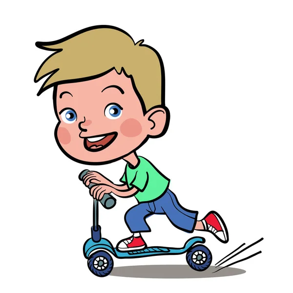 Cool wektor ilustracja koncepcja na małego chłopca, ciesząc się świeżym powietrzem — Wektor stockowy