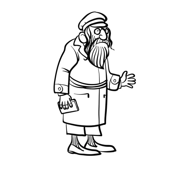 Єврейський чоловік традиційно дивиться в 20 столітті — стоковий вектор