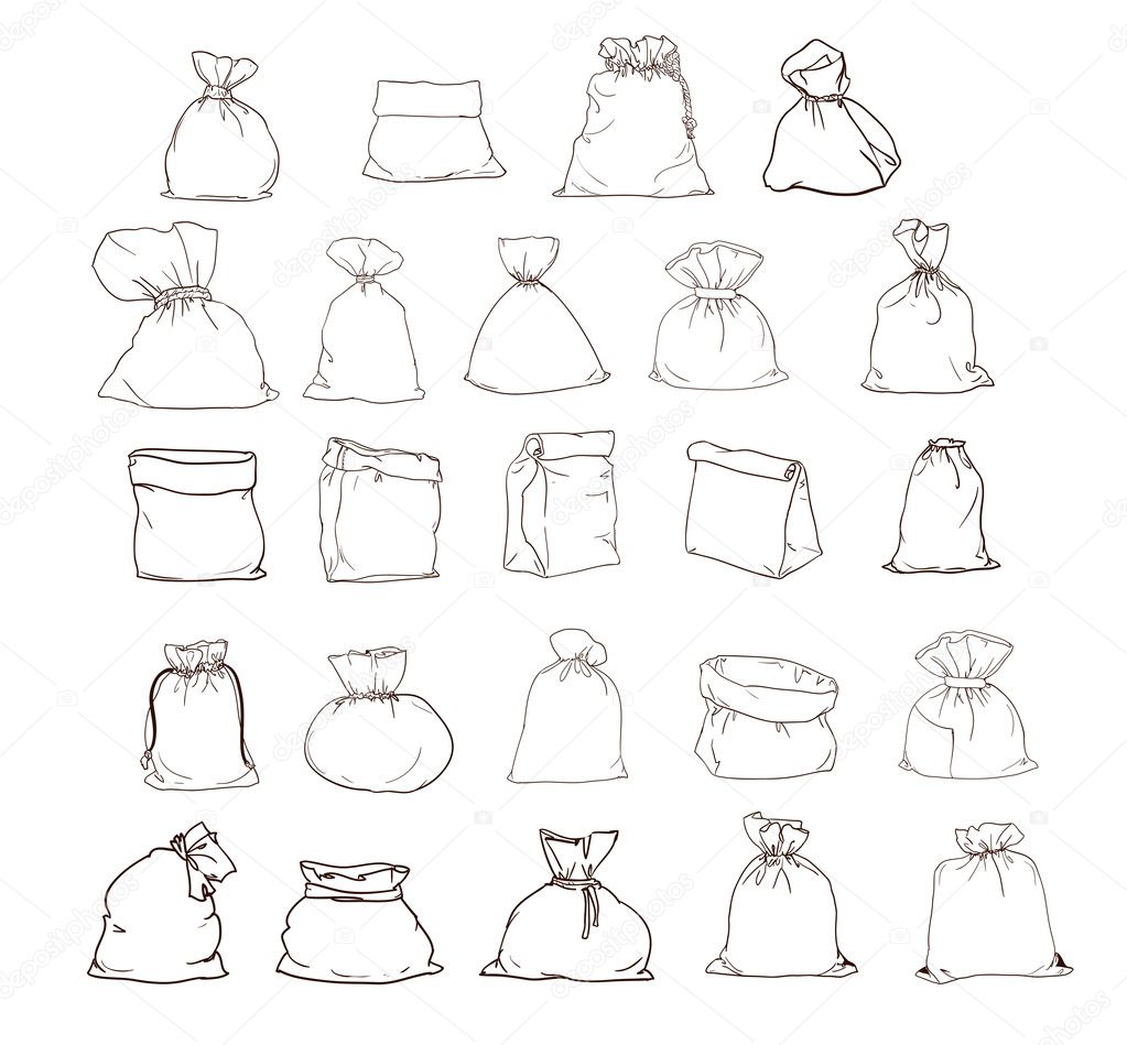 Set of canvas sacks — Stock Vector © AlsouSh 127021768